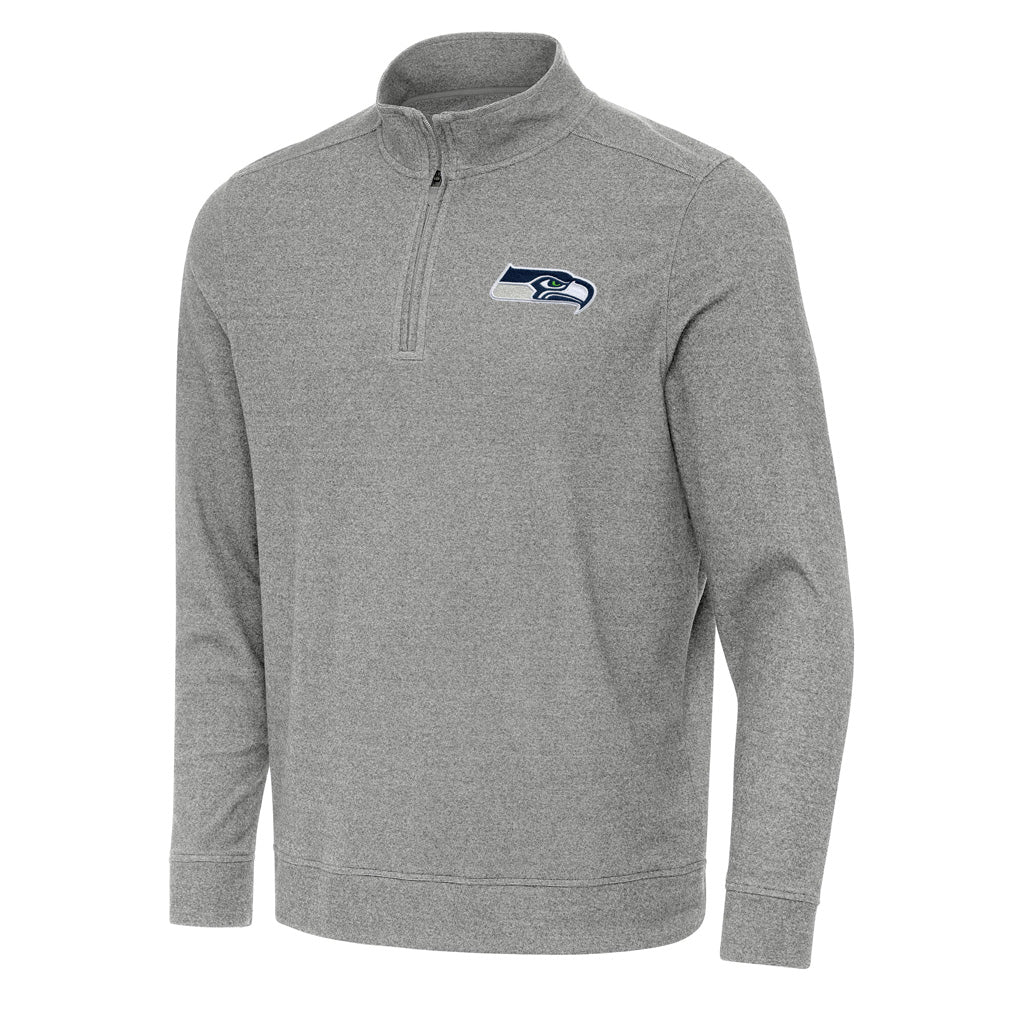 NFL Seattle Seahawks Antigua Subtle 1/4 Zip Pullover Jacket - Heather black