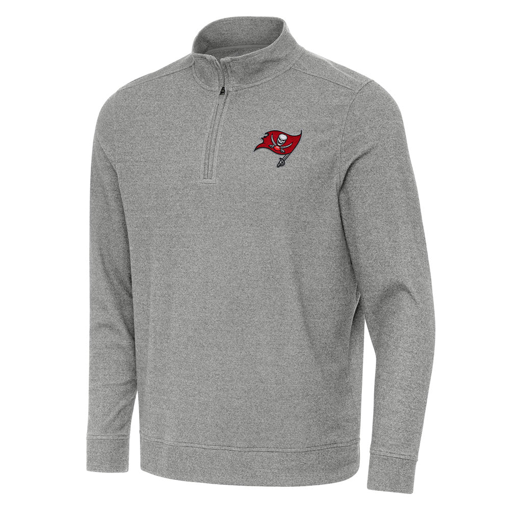 NFL Tampa Bay Buccaneers Antigua Subtle 1/4 Zip Pullover Jacket - Heather black