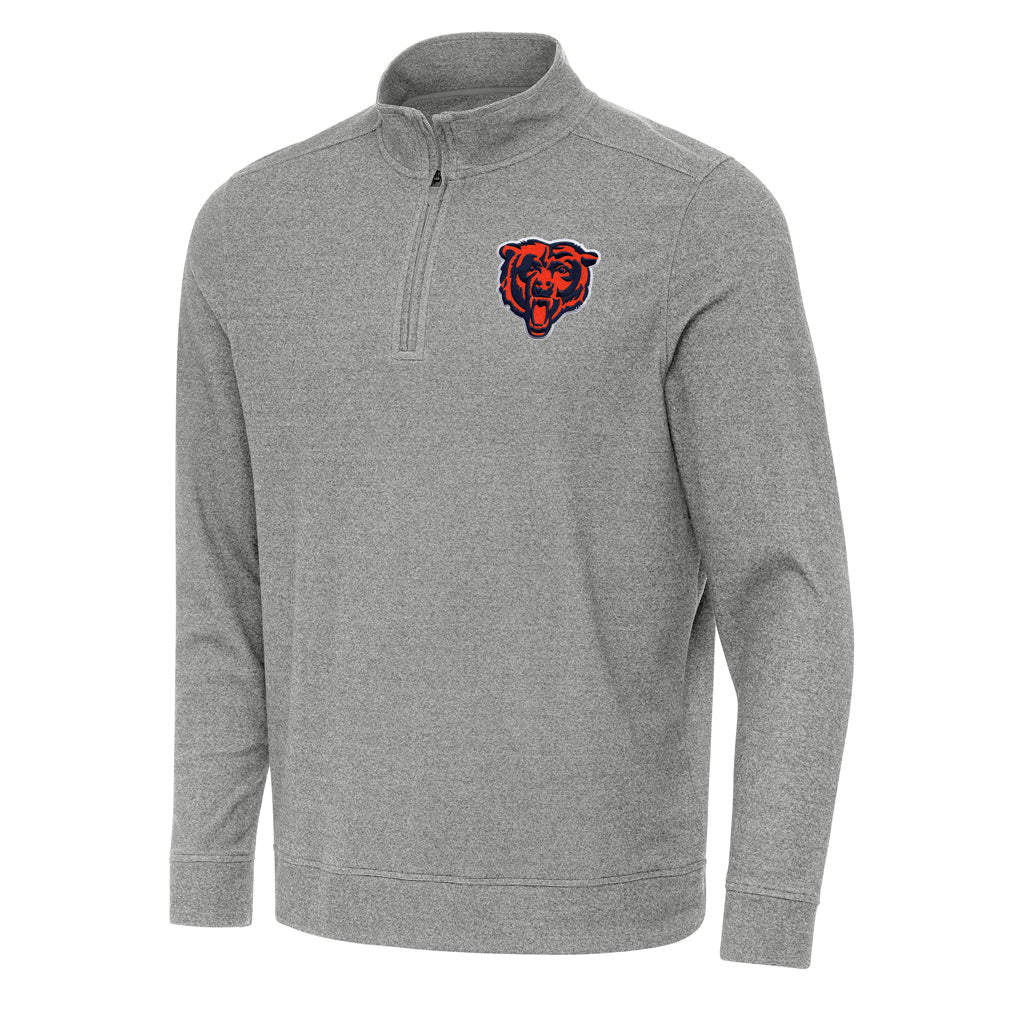 NFL Chicago Bears Antigua Alternate Subtle 1/4 Zip Pullover Jacket - Heather black