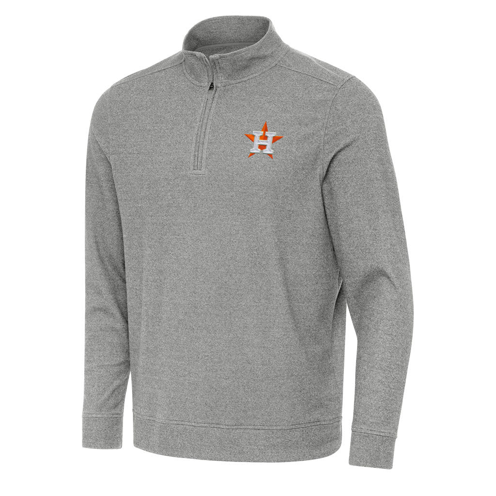MLB Houston Astros Antigua Subtle 1/4 Zip Pullover Jacket - Heather black