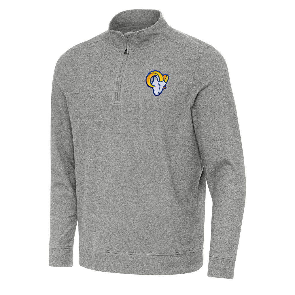 NFL Los Angeles Rams Antigua Subtle 1/4 Zip Pullover Jacket - Heather black