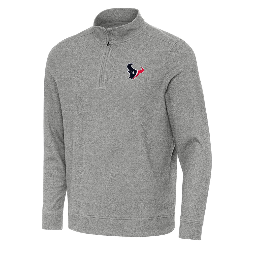 NFL Houston Texans Antigua Subtle 1/4 Zip Pullover Jacket - Heather black