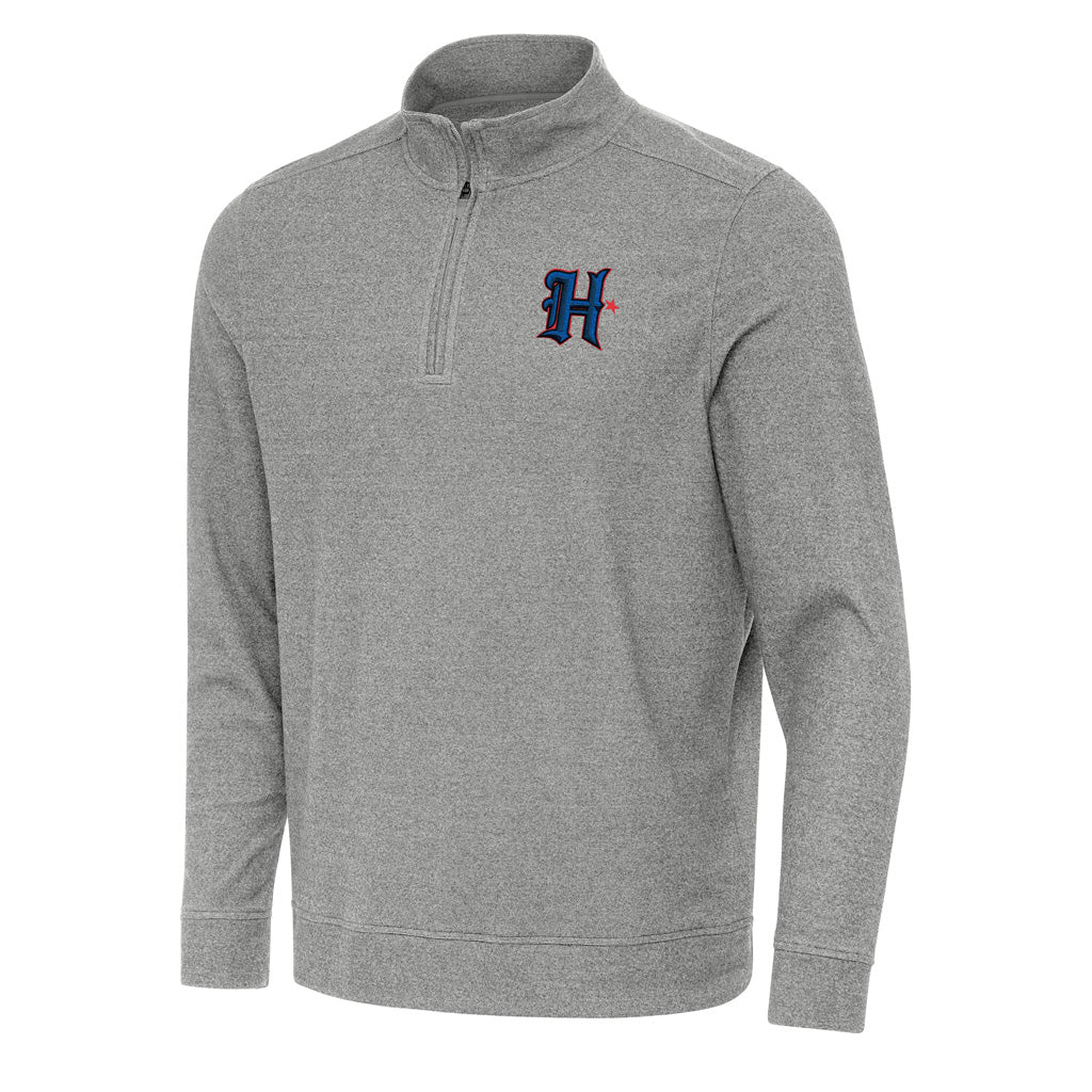 NFL Houston Texans Antigua Alternate Subtle 1/4 Zip Pullover Jacket - Heather black