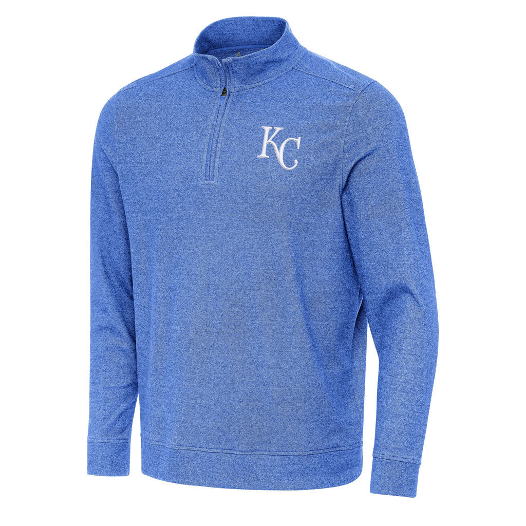 MLB Kansas City Royals Antigua Subtle 1/4 Zip Pullover Jacket - Blue
