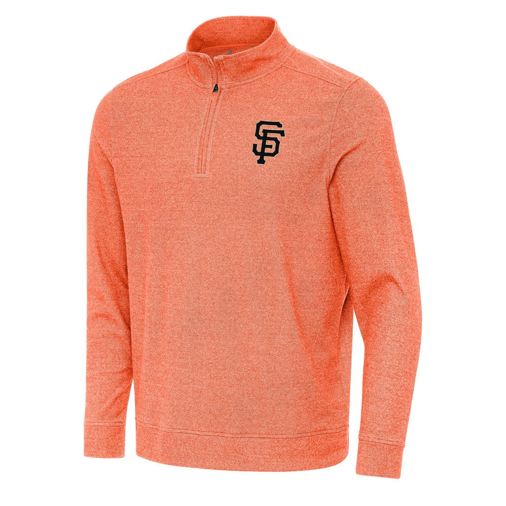MLB San Francisco Giants Antigua Subtle 1/4 Zip Pullover Jacket - Orange