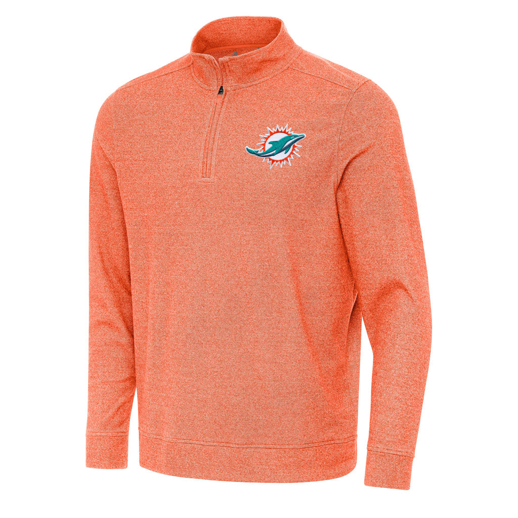 NFL Miami Dolphins Antigua Subtle 1/4 Zip Pullover Jacket - Orange
