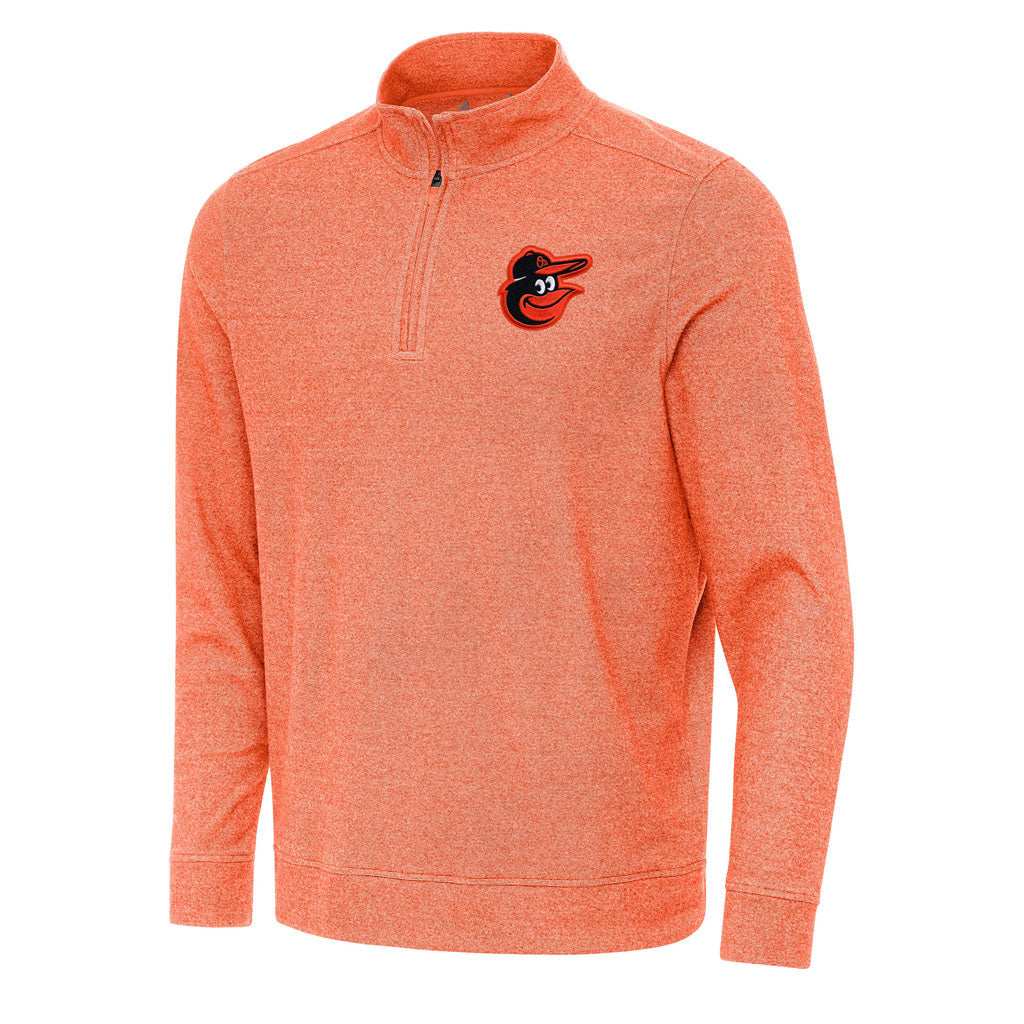 MLB Baltimore Orioles Antigua Subtle 1/4 Zip Pullover Jacket - Orange