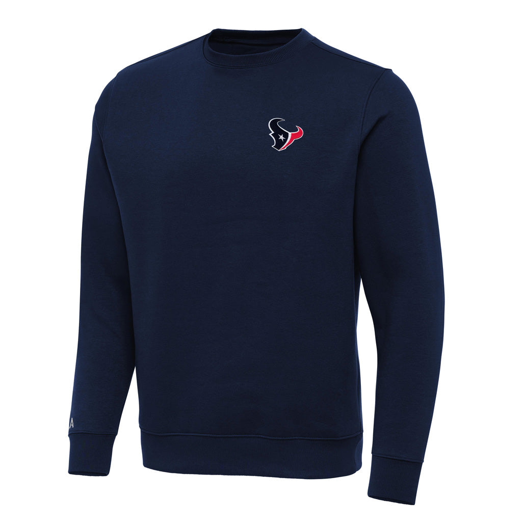 NFL Houston Texans Antigua Left Chest Victory Crewneck Sweater - Navy