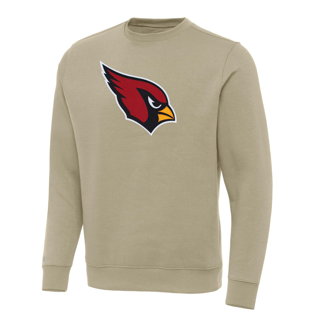 NFL Arizona Cardinals Antigua Full Front Victory Crewneck Sweater - Khaki