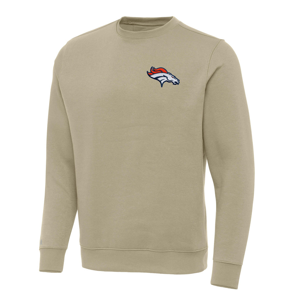 NFL Denver Broncos Antigua Victory Crewneck Sweater - Khaki