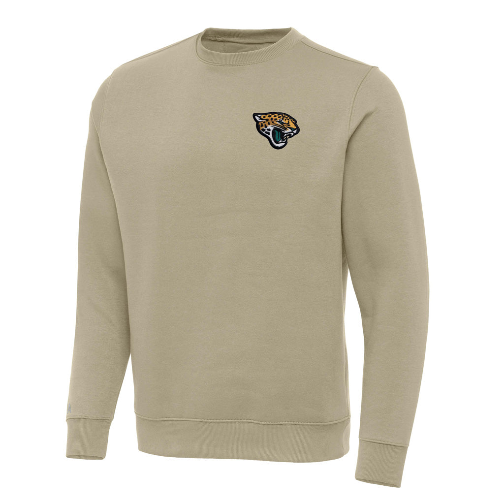 NFL Jacksonville Jaguars Antigua Victory Crewneck Sweater - Khaki