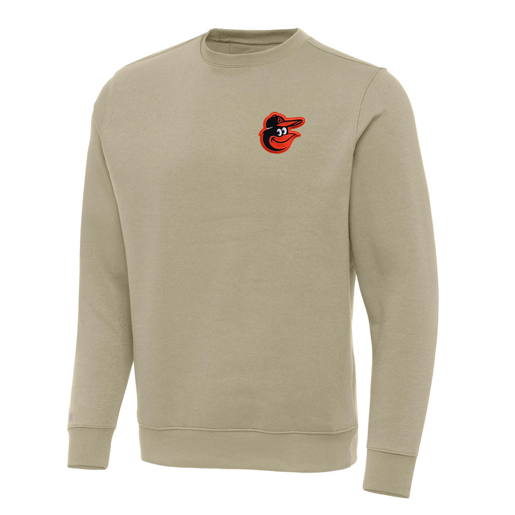 MLB Baltimore Orioles Antigua Victory Crewneck Sweater - Khaki