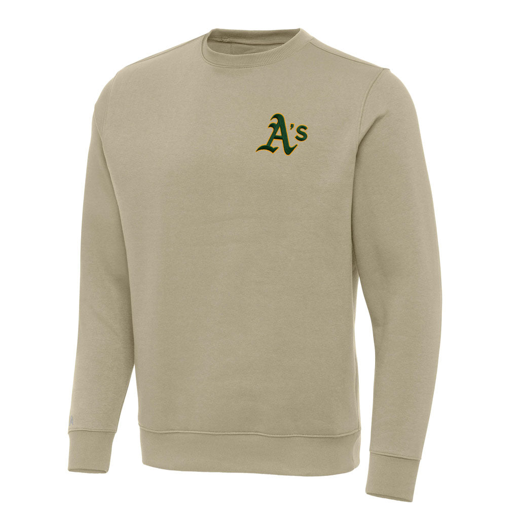 MLB Athletics Antigua Victory Crewneck Sweater - Khaki