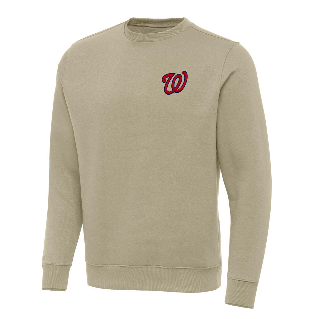 MLB Washington Nationals Antigua Victory Crewneck Sweater - Khaki