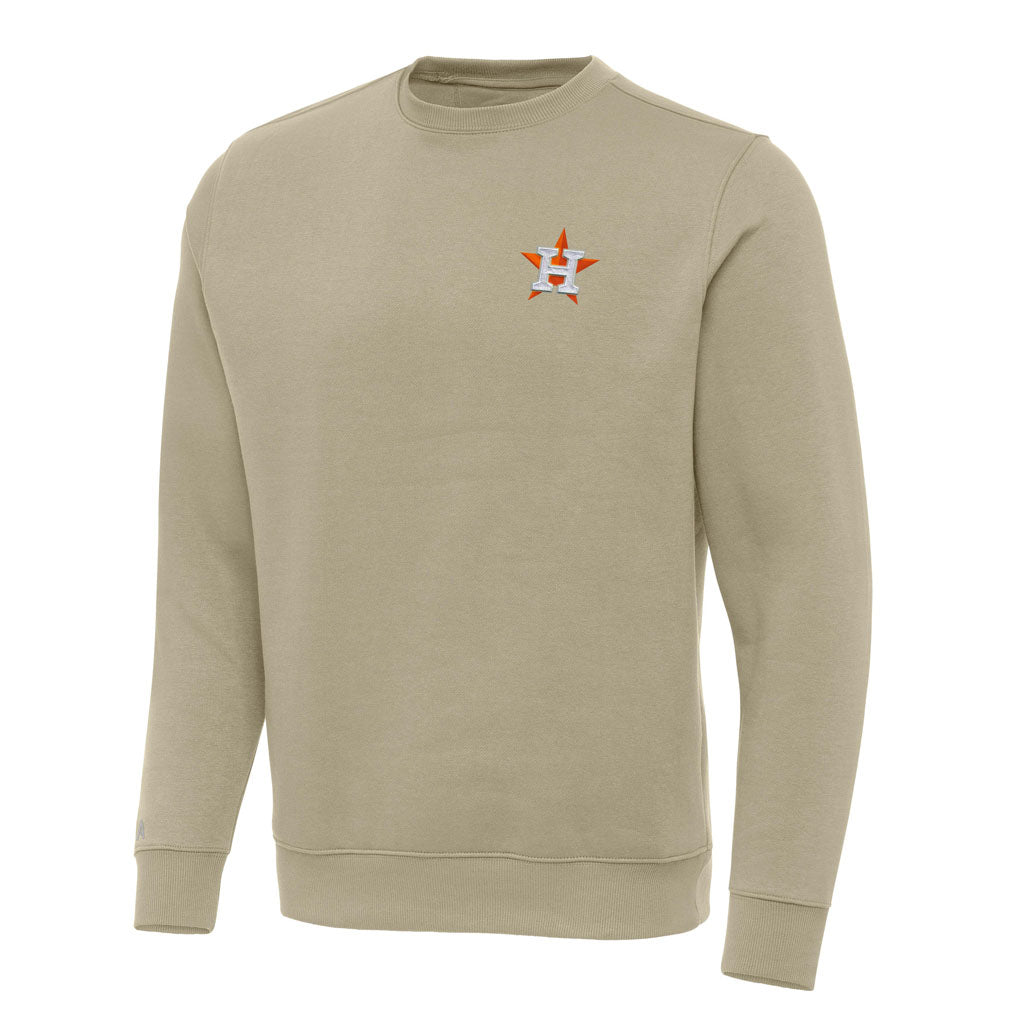 MLB Houston Astros Antigua Victory Crewneck Sweater - Khaki