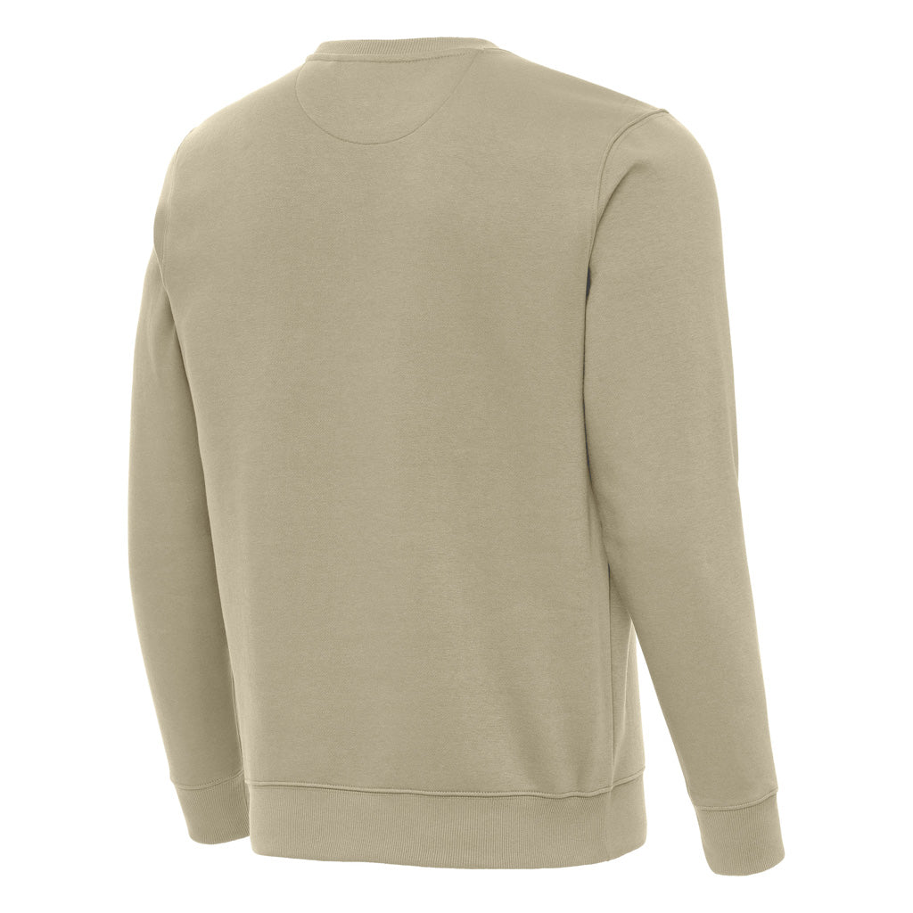 NFL Houston Texans Antigua Left Chest Victory Crewneck Sweater - Khaki