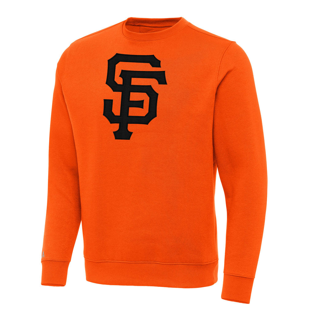 MLB San Francisco Giants Antigua Full Front Victory Crewneck Sweater - Orange