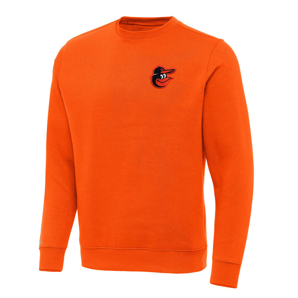 MLB Baltimore Orioles Antigua Victory Crewneck Sweater - Orange