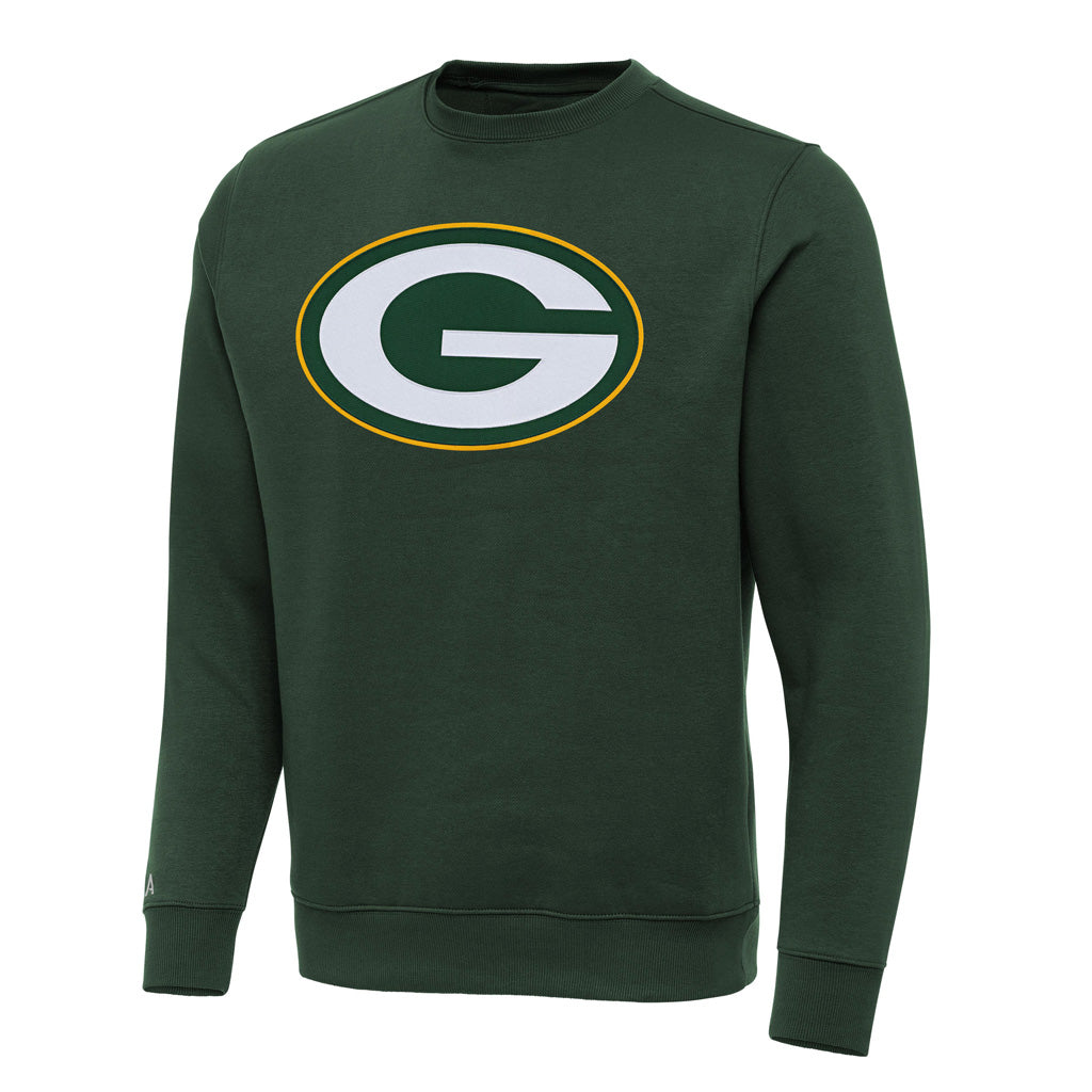 NFL Green Bay Packers Antigua Full Front Victory Crewneck Sweater - Green