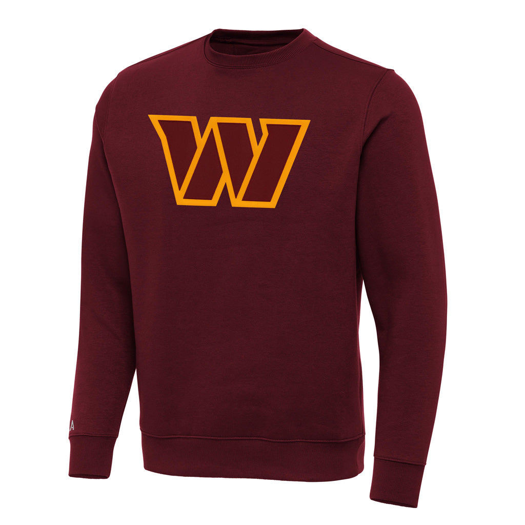 NFL Washington Commanders Antigua Full Front Victory Crewneck Sweater - Maroon