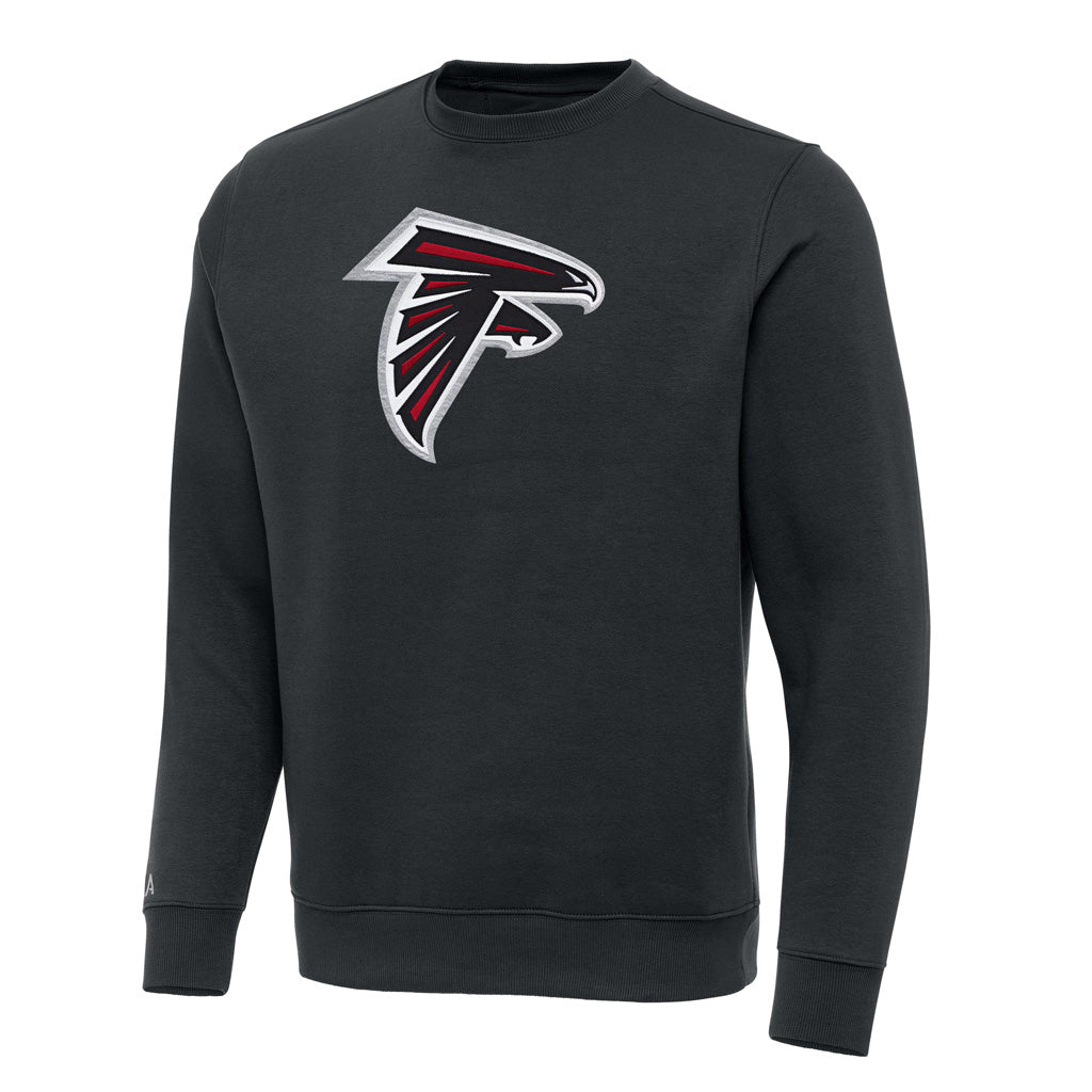 NFL Atlanta Falcons Antigua Full Front Victory Crewneck Sweater - Charcoal