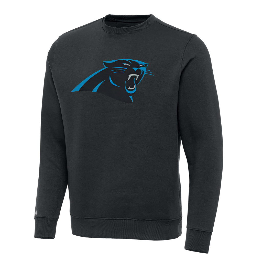 NFL Carolina Panthers Antigua Full Front Victory Crewneck Sweater - Charcoal