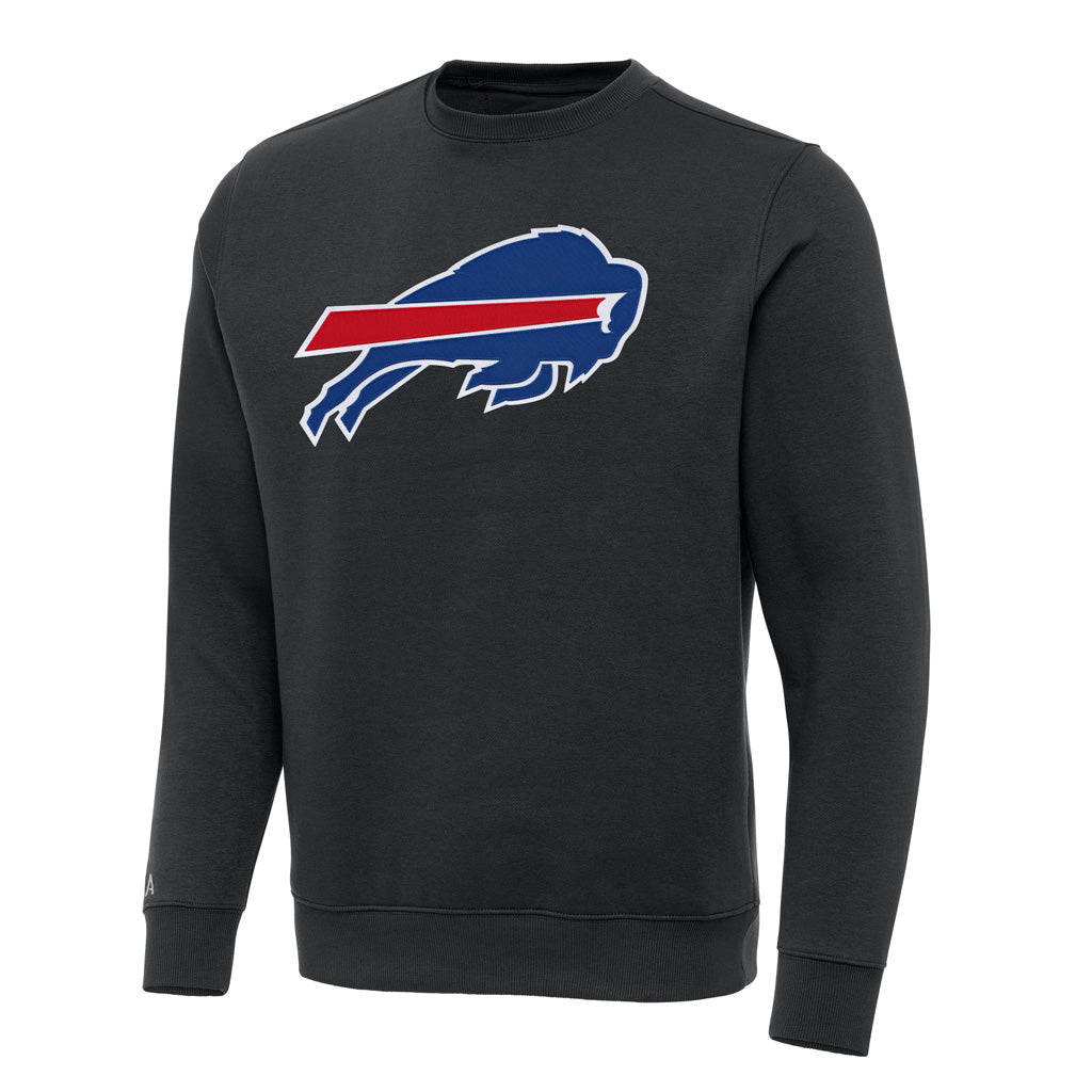 NFL Buffalo Bills Antigua Full Front Victory Crewneck Sweater - Charcoal