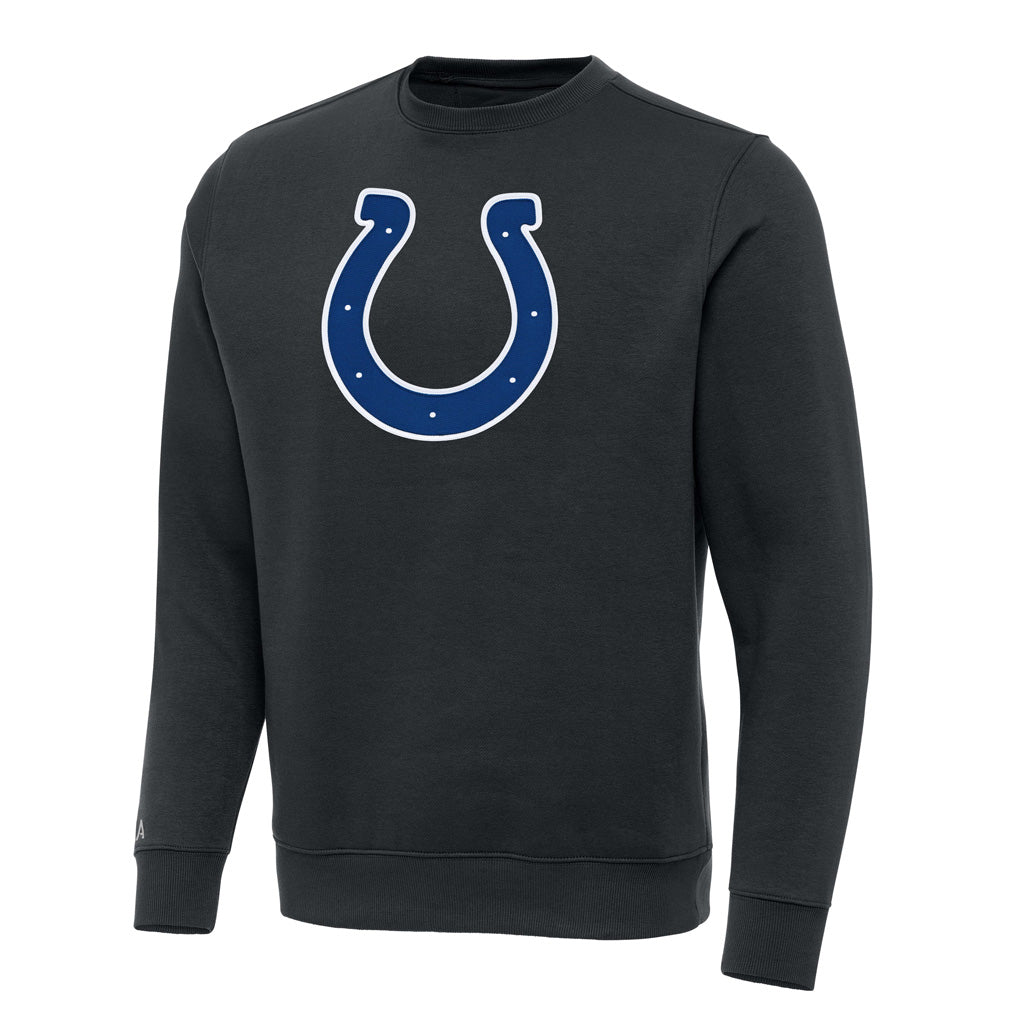 NFL Indianapolis Colts Antigua Full Front Victory Crewneck Sweater - Charcoal