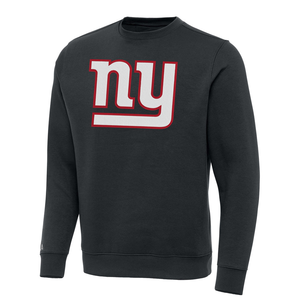 NFL New York Giants Antigua Full Front Victory Crewneck Sweater - Charcoal