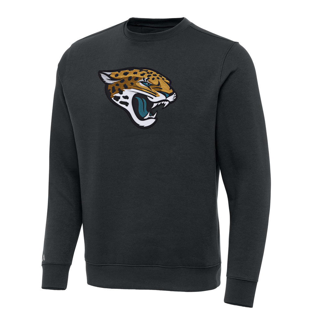 NFL Jacksonville Jaguars Antigua Full Front Victory Crewneck Sweater - Charcoal