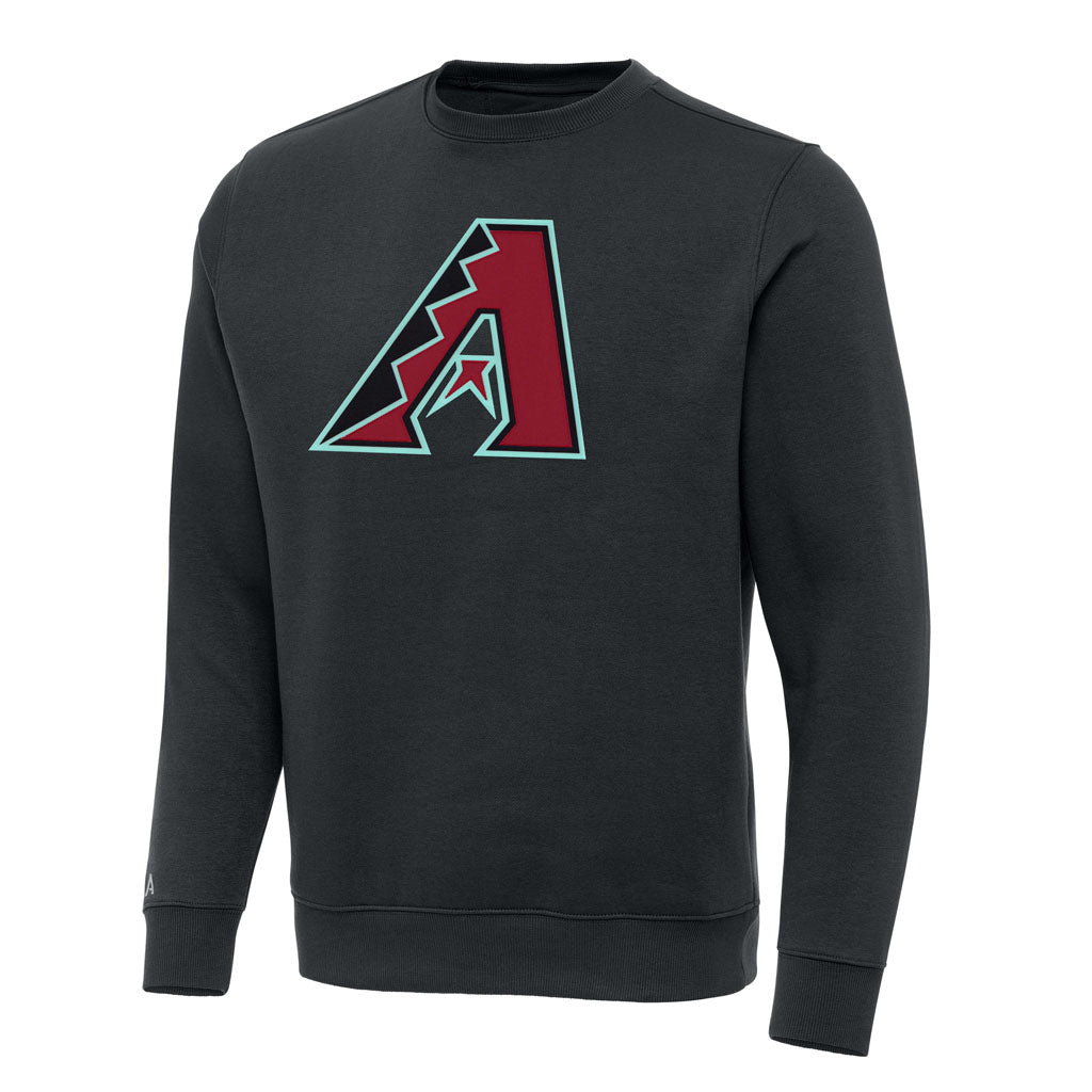 MLB Arizona Diamondbacks Antigua Full Front Victory Crewneck Sweater - Charcoal