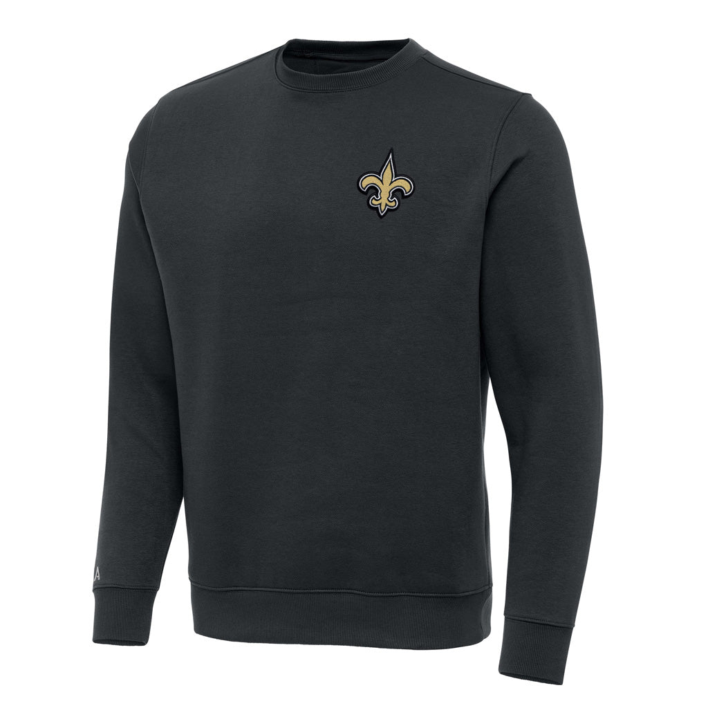NFL New Orleans Saints Antigua Victory Crewneck Sweater - Charcoal