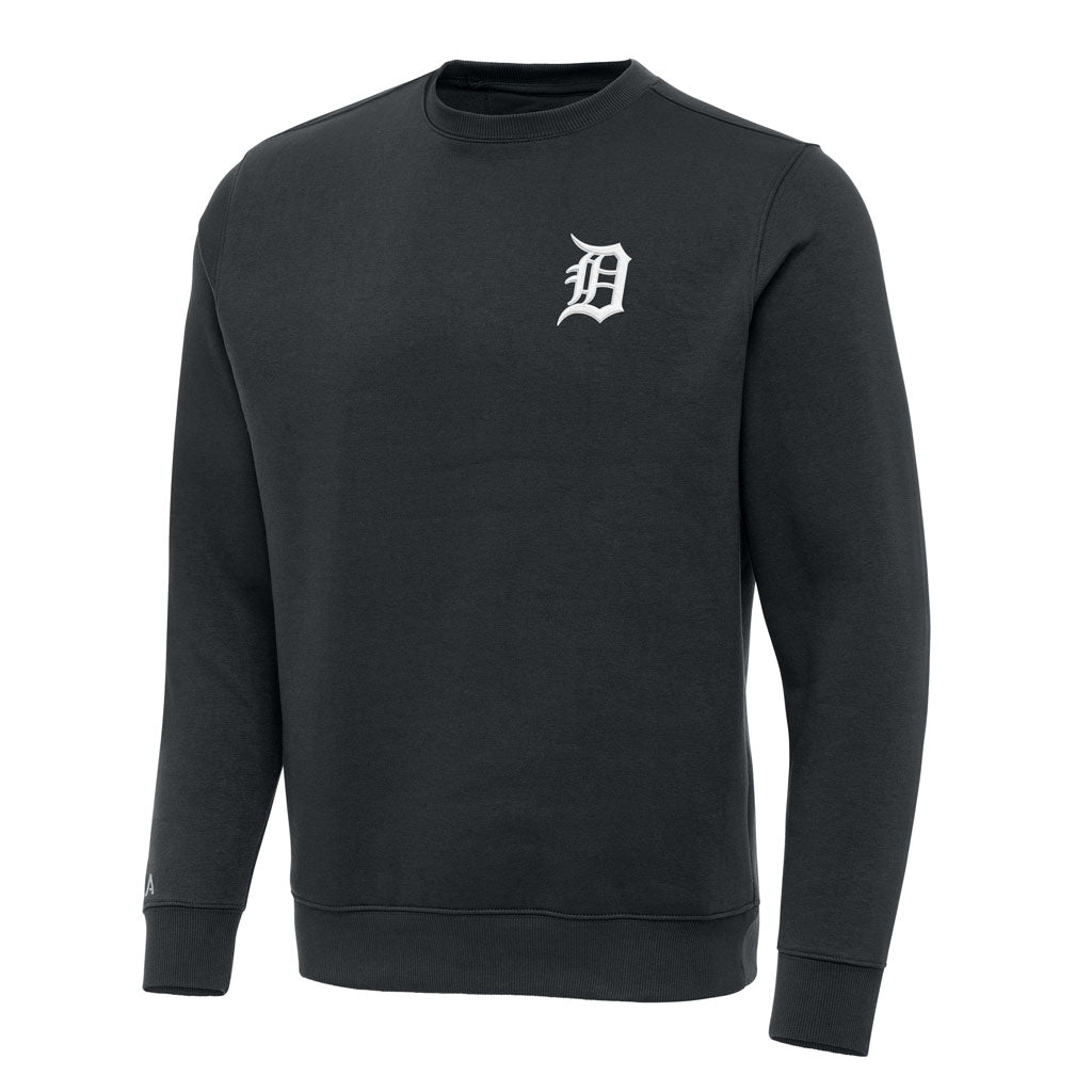 MLB Detroit Tigers Antigua Victory Crewneck Sweater - Charcoal