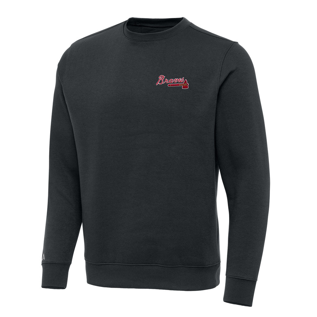MLB Atlanta Braves Antigua Victory Crewneck Sweater - Charcoal