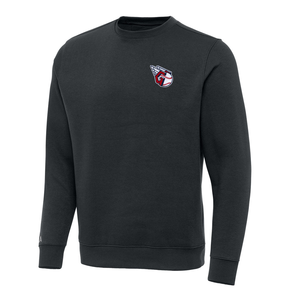 MLB Cleveland Guardians Antigua Victory Crewneck Sweater - Charcoal