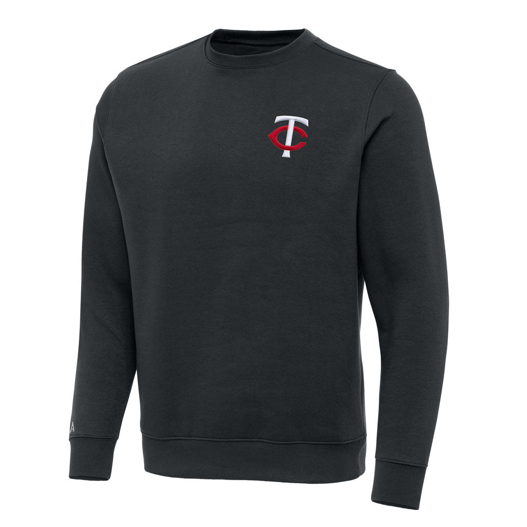 MLB Minnesota Twins Antigua Victory Crewneck Sweater - Charcoal