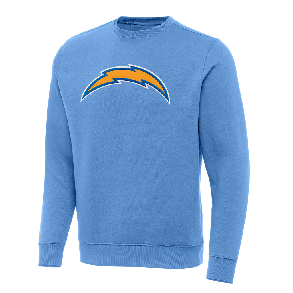 NFL Los Angeles Chargers Antigua Full Front Victory Crewneck Sweater - Blue