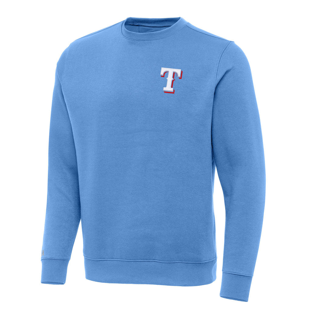 MLB Texas Rangers Antigua Victory Crewneck Sweater - Light blue