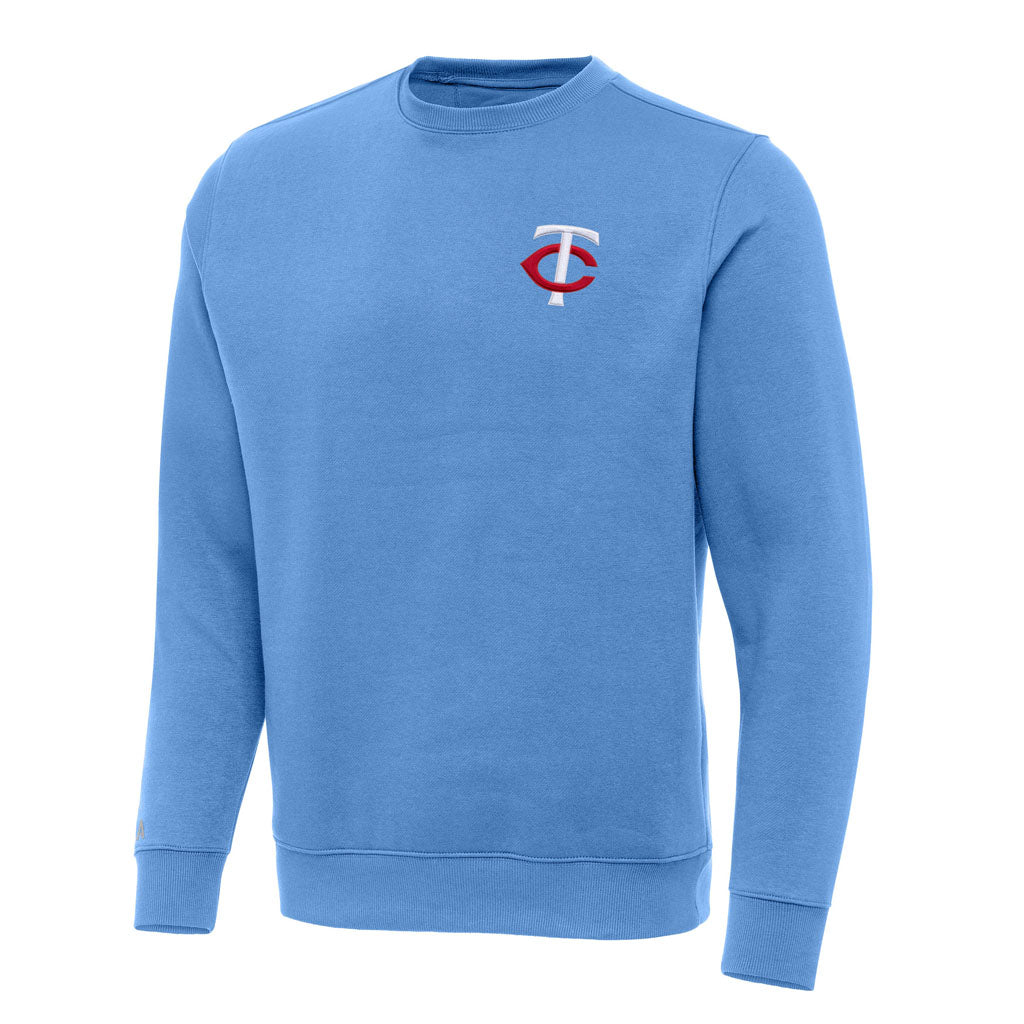 MLB Minnesota Twins Antigua Victory Crewneck Sweater - Light blue