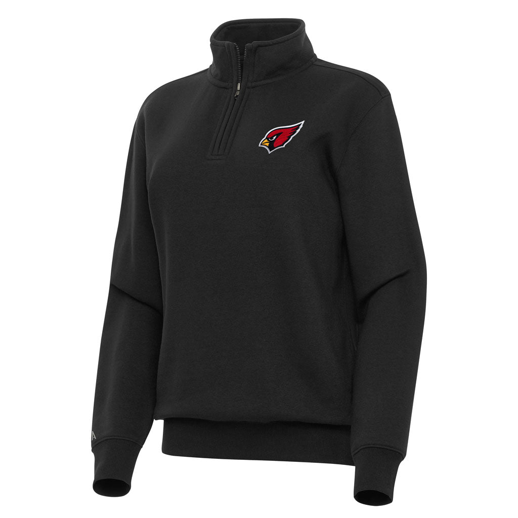 NFL Arizona Cardinals Women's Antigua Victory 1/4 Zip Pullover Jacket - Black
