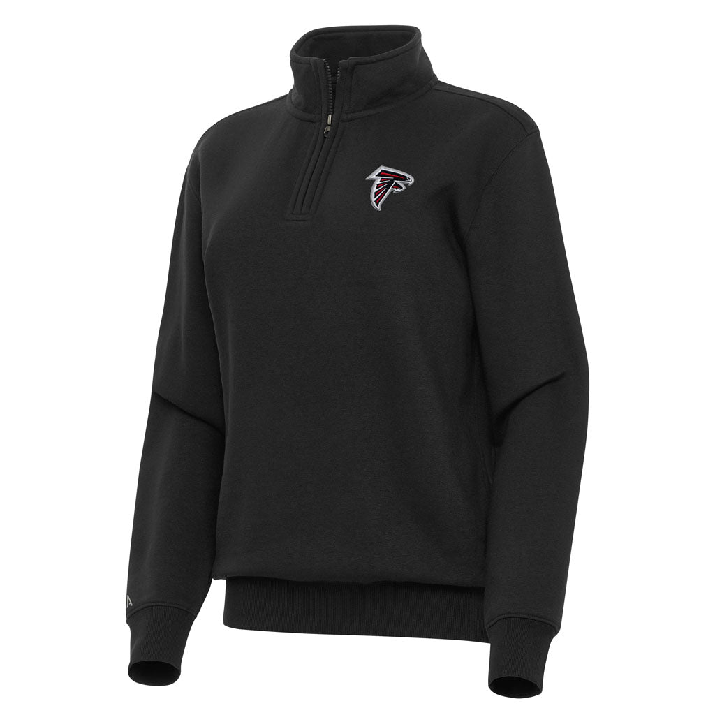 NFL Atlanta Falcons Women's Antigua Victory 1/4 Zip Pullover Jacket - Black