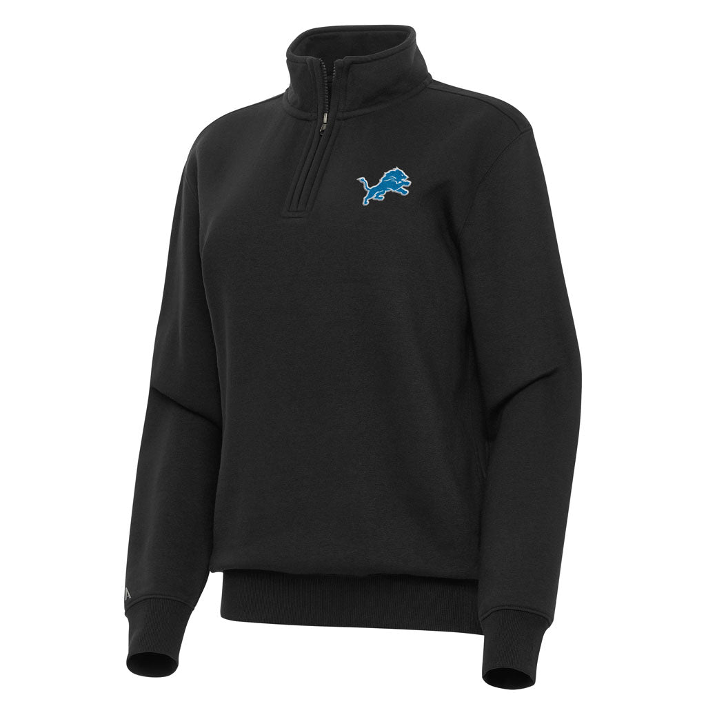 NFL Detroit Lions Women's Antigua Victory 1/4 Zip Pullover Jacket - Black