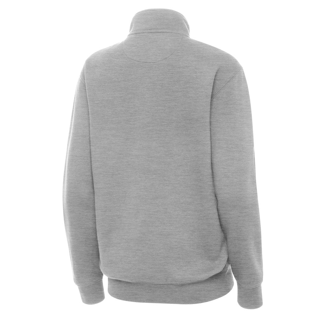 NFL Carolina Panthers Women's Antigua Victory 1/4 Zip Pullover Jacket - Heather gray