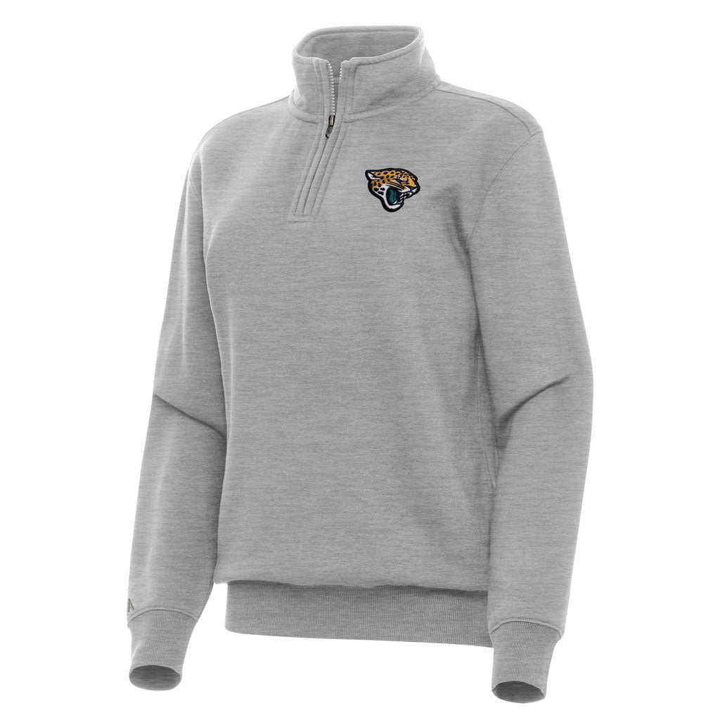 NFL Jacksonville Jaguars Women's Antigua Victory 1/4 Zip Pullover Jacket - Heather gray