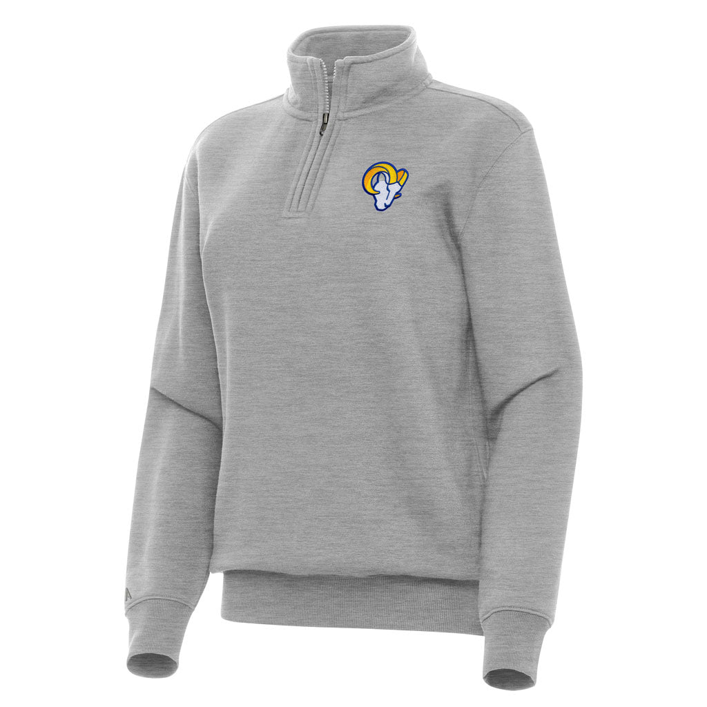 NFL Los Angeles Rams Women's Antigua Victory 1/4 Zip Pullover Jacket - Heather gray