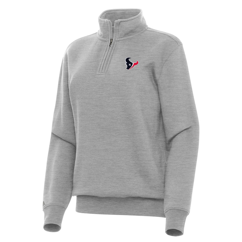 NFL Houston Texans Women's Antigua Victory 1/4 Zip Pullover Jacket - Heather gray
