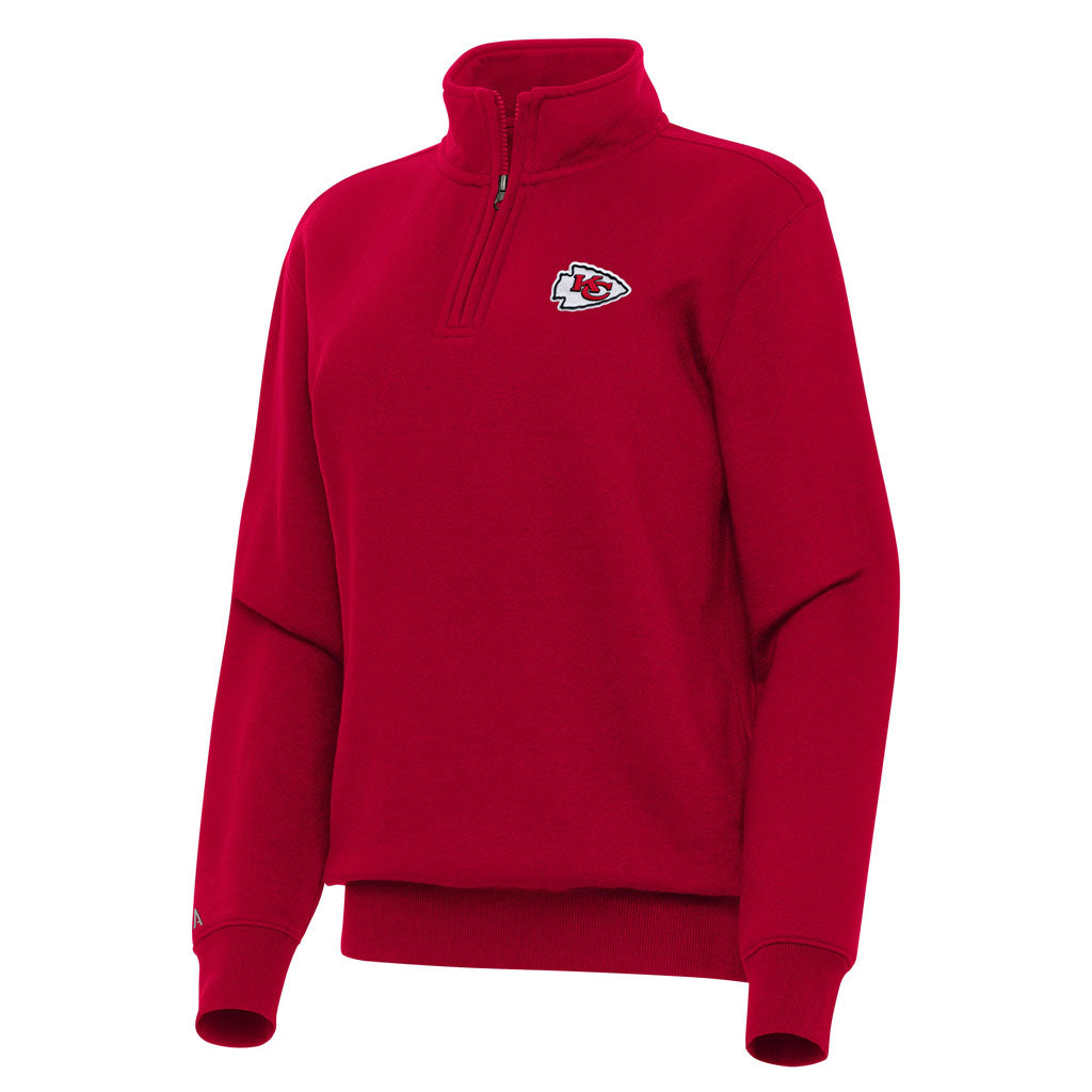 NFL Kansas City Chiefs Women's Antigua Victory 1/4 Zip Pullover Jacket - Red