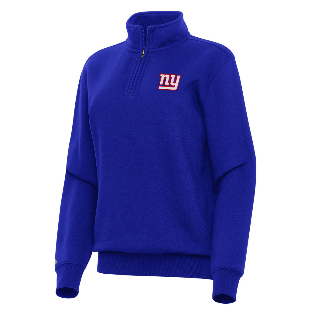 NFL New York Giants Women's Antigua Victory 1/4 Zip Pullover Jacket - Blue