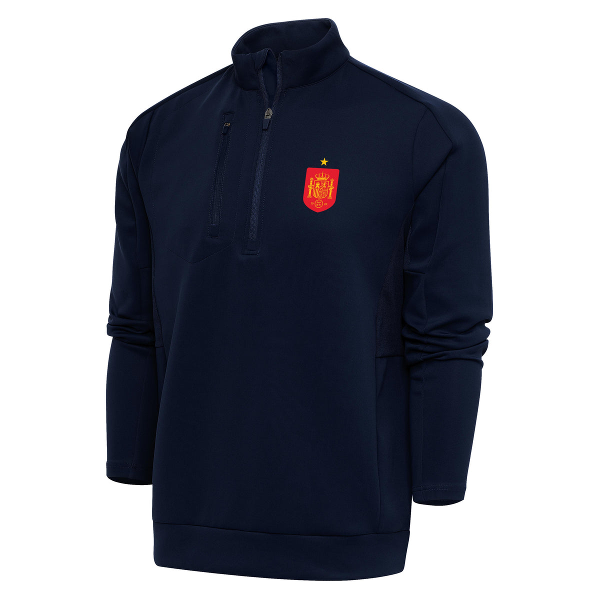 Spain National Team Antigua Men's Genesis 1/4 Zip Pullover - Navy
