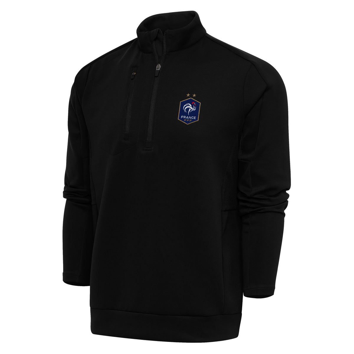 France National Team Antigua Men's Genesis 1/4 Zip Pullover - Black